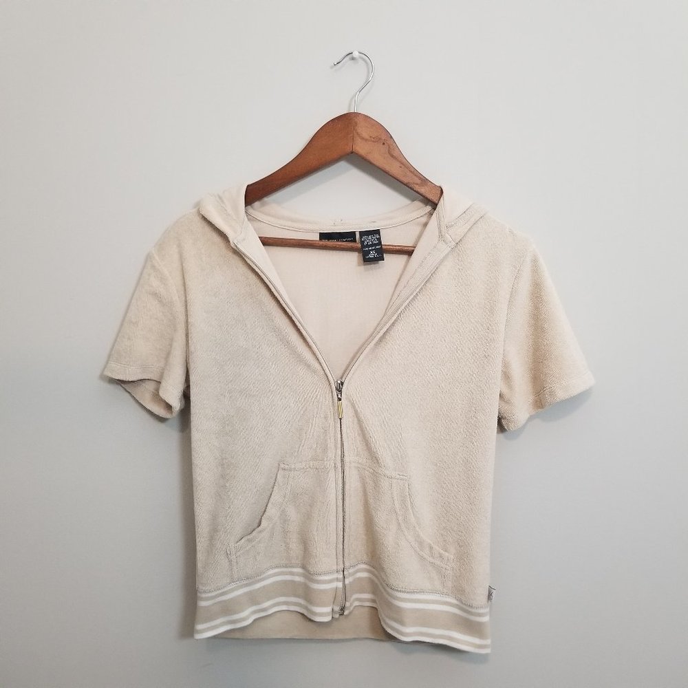 New York & Company  Full Zip Hoodie Womens Cream